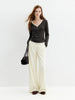 Fall Women's High Waisted Barrel Leg Soft Brushed Fleece Jogger Pants - Straight Cut Casual Pants for Daily Wear