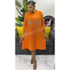 Autumn and Winter Africa Women's Clothing Solid Color Splicing Dress Pleated Loose Women's Cardigan Dresses