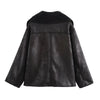 Winter Women's Black Faux Leather Jacket Warm Streetwear Outwear Solid Elegant Warmth PU Coat for Ladies Jackets Coat Tops