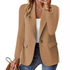 Women's Business Blazer Long Sweater Cardigan Lapel Long Sleeve Solid Button Casual Elegant Jacket Coat Loose Outwear