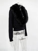 Knit Fluffy Cardigan Sweater Women's Ribbed Long Sleeve V-Neck Fluffy Elegant jacket Coat Female Knitwear Cardigan