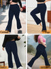 Plus Size Elegant Women's High-Waisted Flared Pants for Yoga Workout. Suitable for Women Leggings to Use for Leisure