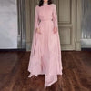 Women Robe Dress Drills Long Shawl Sleeves Chiffon Party Middle East Big Swing Lady Elegant Banquet Maxi Clothing