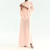 Minimalist Pink Chiffon Stand Collar Dresses Women Slim Fit Layered Shawl Sleeve Vestido Summer Beach Vacation Daily Gown