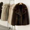 Mueyeruho Winter Women Faux Fur Jacket Coat Solid Khaki Long Sleeve Thick Warm Overcoat Outwear Fluffy Coat For Women