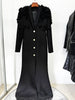 High Street Designer Maxi Dresses Women's Long Sleeve Flowers Appliques Beaded Long Dress