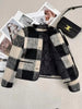 Thicken Small Fragrant Style Jacket for Women Plaid Woolen Short Coat Autumn Winter Lady Single Breasted Young Neck Jackets