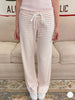 Pink Striped Cute Wide Leg Pants Women Autumn Low Waist Drawstring Trousers Female Sweet Preppy Style Sport Sweatpants