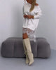 Loose Lace Patchwork Dress For Women Autumn Winter Solid Sexy Split Slant Collar Off Shoulder Irregular Mini Dresses