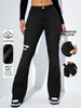 Women's Stylish Elegant Denim Flare Pants with Pocket, Casual Fit for All Seasons, Moderate Thickness Denim Trousers