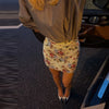 Chic Print Blazer Skirt Women Set O-neck Long Sleeve Single Breasted Female Coat Hip Package Skirts Autumn Winter Lady Suit