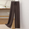 100% Merino Wool High Waist Knitted Pants Female Korean Wide Leg Pants Autumn and Winter Wool Pants Solid Color Casual Pants