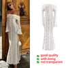 Mingmingxi Autumn Long Sleeve Maxi Dresses for Women Elegant Flare Sleeve Lace Dress Long Birthday Party Dresses