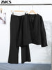 Elegant V-neck Blazers Coat Pants Set Women Solid Single Button Suit Coats Straight Long Trousers Spring Office Lady Outfit