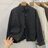 Korean Short Stand-up Collar Jacket Women's Loose Windbreaker Coat Spring Autumn Leisure Tooling Jacket Coat Female Overwear Top