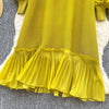 African Women's Pleated Dress Stereo Flower Loose Large Size Stretchy Temperament Long Dress Middle East Wrinkle-Free