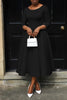 Women Twist Length Sleeve O-neck Big Swing Retro Dress Autumn Vintage Vestidos Even Party Cocktail Dresses
