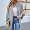 Women Sweater Jacket Stylish Women's Autumn Winter Lantern Sleeve Cardigan Solid Color Knitting Coat for Streetwear