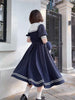 Japanese Sweet Lolita Style Women Dress Cute Bow Puff Sleeve Cosplay Patchwork Dresses Kawaii Girl Y2k Robe Vestido