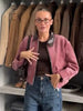 Corduroy Long Sleeve Zipper Jacket For Women PU Leather Collar Pockets Coat Spring Lady Street Chic Outerwear