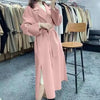 Pink Double Sided Cashmere Coat Women's Mid Length Autumn Winter High End Split Belt Coats Streetwear 2DA7712