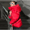 Quilted Round Neck Solid Puffer Coat Zip-Up Oversized Winter Women Padded Jacket Versatile Casual Lady Cotton-Padded Coat