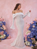 Autumn Long Sleeve Off The Shoulder Bodycon Dress Mermaid Wedding Guest Party Dresses for Women White Dress