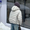 Fall Lightweight Hooded Puffer Jacket Russian Winter Women Zip Up Solid Warm Cotton Padded Outerwear Quilted Coat Куртка