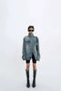 Women's Denim Coat Turtleneck Single Breasted Full Sleeve Patchwork Versatile Jacke Autumn 5R4436