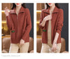 Knitted Cardigan Jacket Women Sweater Autumn Winter Lapel Zipper Sweater Jacket Loose Solid Outerwear Female Sweatshirt Tops