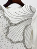 High Street Designer Women's Long Sleeve Crystal Diamonds Beaded Long Maxi Dress