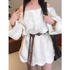Off Shoulder Pullover Women Long Sweater Dress Autumn Elegant Knitted Long Sleeve Loose Casual Solid Tops Sweet Knitwear