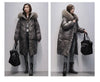 Oversized Womens Down Cotton Jacket Winter Warm Jackets Coat Long Hooded Fur Collar Parka Overcoat Female Cold Jackets Black