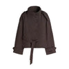 Elegant Women's Windbreaker Stand Collar Double Breasted Long Sleeve Pockets Female Jacket Spring Autumn Lady Commute Tops