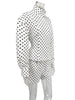Polka Dot Print Shorts 2 Piece Sets For Women Long Sleeve Patchwork Contrast Jacket Coat And Casual Commute Shorts Suits