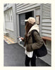 Hooded Short Parkas Women Black Patchwork Puffer Jacket Winter Streetwear Down Coats Korean Cotton Padded Outerwears