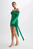 Off Shoulder Knit Sweater Dress Women Irregular Lace Up Slim Patchwork Twist Short Dresses Party Evening Elegant Dress
