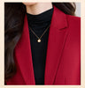 Elegant Women Blazers Solid Button Long Sleeved Casual Comfortable Suits Jacket Office Lady Coat Spring Autumn Outerwear