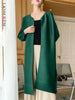 Women Solid Color Open Stitch Long Sleeve Trench Female Loose Pleated Windbreaker Spring 2J485