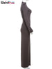 Ruched Simple Dress Women Autumn Full Sleeve o-Neck Skinny Stretch Basic Classic Hipster Bodycon Vestidos