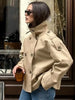 Two-color Retro Short Trench Coat Classic Women's Short Trench Coat With Epaulettes is Suitable For Elegant Wais