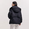 Mid-Length Down Jacket Women Loose Fit Hooded Textured Coat Women winter coats Casual Warm Style