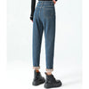 Winter Female High Waist Grunge Thicken Jeans Girls Y2k Clothes Thermal Harem Pants Women Streetwear Black Blue Trousers