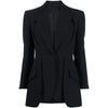 Patchwork Button Slim Blazer For Women Notched Collar Long Sleeve Spliced Pockets Hollow Out Designer Coat Female
