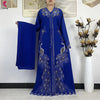 African Clothes Women Dashiki Dress Chiffon Abaya Long Sleeves Dress Islamic Casual Clothing Women Diamond Muslim Long Dress