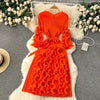 European Court Style Dress for Women A Design Sense Tassel V-neck Slim Fit Long High-temperature Pleated Flared Sleeve