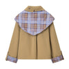 Autumn/Winter Women's Retro Plaid Double-sided Reversible Lapel Scarf Jacket Multifunctional Embroidered Coat