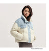 Down Jacket Women Waterproof Patchwork Oversize Stand Collar Winter Coat