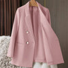 Blazer Coat Metal Buckle Small Suit Jacket Women Clothing Double Breasted Long Sleeve Office Lady Elegant Blazers