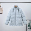 Printed Cotton Padded Coats Women Hooded Waist-Cinching Zipper Quilted Jackets Winter Casual Woman Outerwear